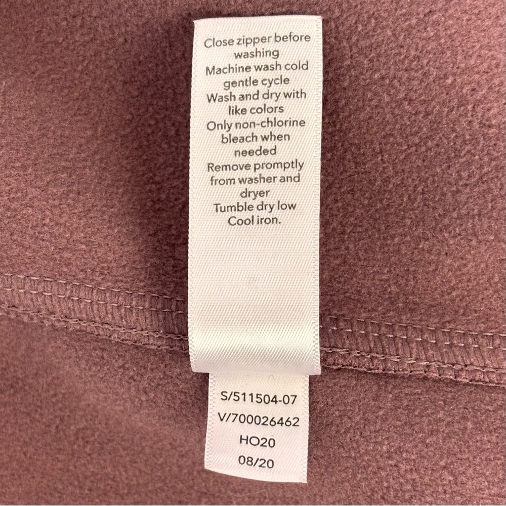 ATHLETA Triumph Printed Hoodie Sz S Smoked Mauve Brown Lynx Sweatshirt Jacket - Picture 10 of 10